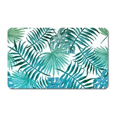 Blue Tropical Leaves Magnet (rectangular) by goljakoff