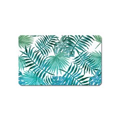 Blue Tropical Leaves Magnet (name Card) by goljakoff