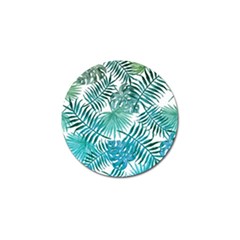 Blue Tropical Leaves Golf Ball Marker (4 Pack) by goljakoff