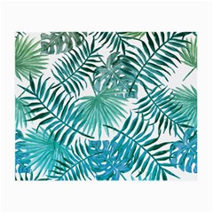 Blue Tropical Leaves Small Glasses Cloth (2 Sides) by goljakoff