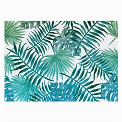 Blue Tropical Leaves Large Glasses Cloth by goljakoff