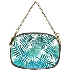 Blue Tropical Leaves Chain Purse (one Side) by goljakoff