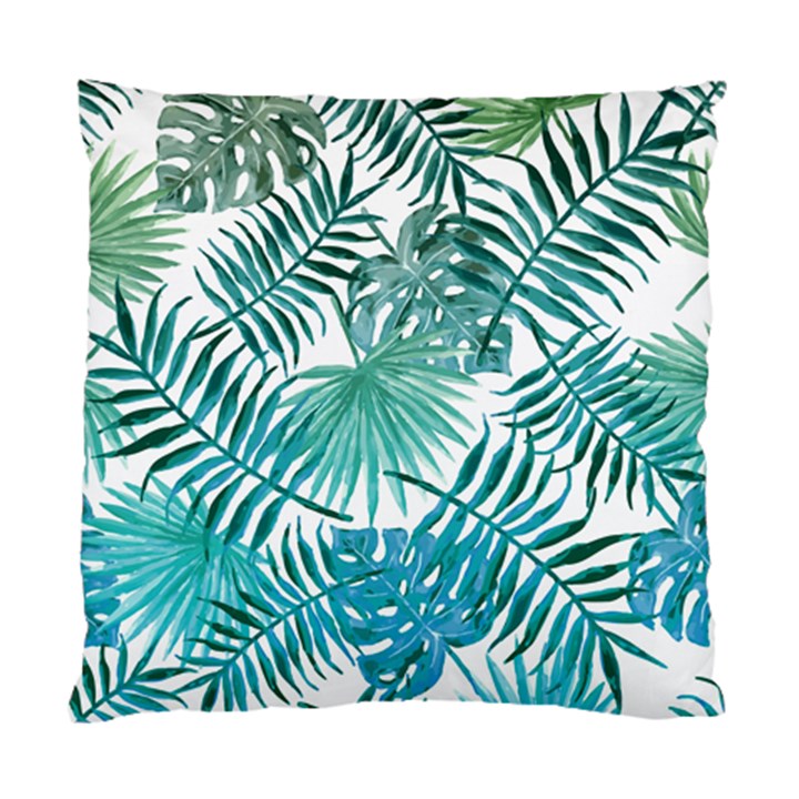 Blue tropical leaves Standard Cushion Case (Two Sides)