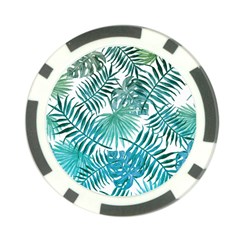 Blue Tropical Leaves Poker Chip Card Guard (10 Pack) by goljakoff