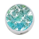 Blue tropical leaves 4-Port USB Hub (Two Sides) Front