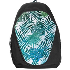 Blue Tropical Leaves Backpack Bag by goljakoff