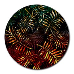 Tropical Leaves Round Mousepads by goljakoff