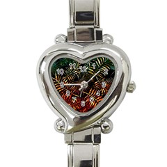 Tropical Leaves Heart Italian Charm Watch by goljakoff