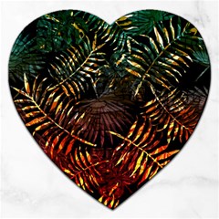 Tropical Leaves Jigsaw Puzzle (heart) by goljakoff