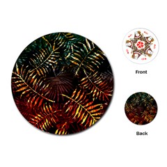 Tropical Leaves Playing Cards Single Design (round)