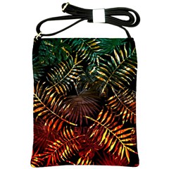 Tropical Leaves Shoulder Sling Bag by goljakoff