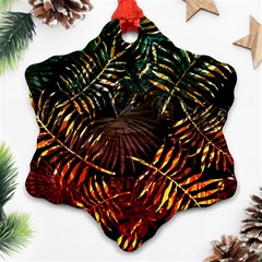 Tropical Leaves Snowflake Ornament (two Sides) by goljakoff