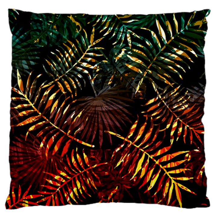 Tropical leaves Large Cushion Case (One Side)