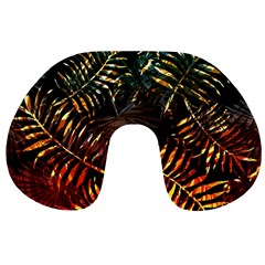 Tropical Leaves Travel Neck Pillow by goljakoff