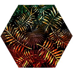 Tropical Leaves Wooden Puzzle Hexagon