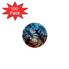 Tropic Leaves 1  Mini Magnets (100 Pack)  by goljakoff