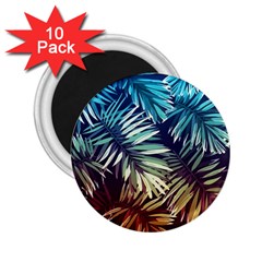 Tropic Leaves 2 25  Magnets (10 Pack)  by goljakoff