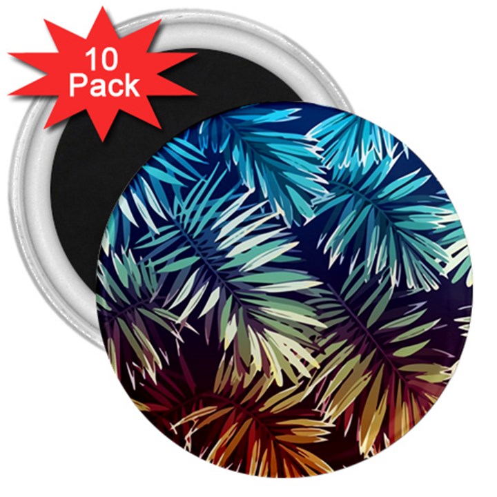 Tropic leaves 3  Magnets (10 pack) 