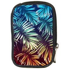 Tropic Leaves Compact Camera Leather Case by goljakoff