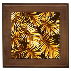 Golden Leaves Framed Tile by goljakoff