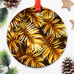 Golden Leaves Ornament (round) by goljakoff