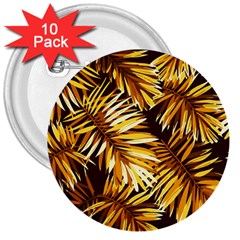 Golden Leaves 3  Buttons (10 Pack)  by goljakoff