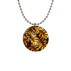 Golden Leaves 1  Button Necklace