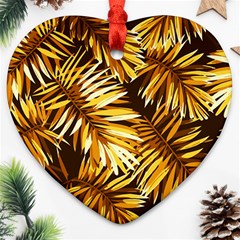 Golden Leaves Heart Ornament (two Sides) by goljakoff