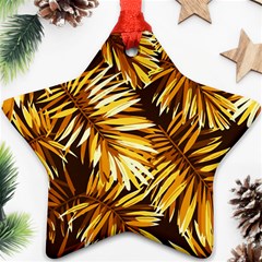 Golden Leaves Star Ornament (two Sides) by goljakoff