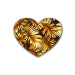 Golden leaves Rubber Coaster (Heart)  Front