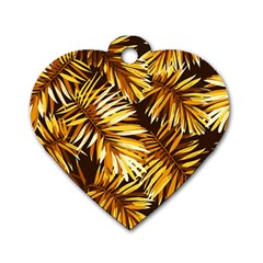 Golden Leaves Dog Tag Heart (one Side) by goljakoff