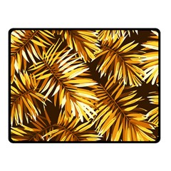 Golden Leaves Double Sided Fleece Blanket (small)  by goljakoff