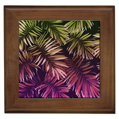 Purple Leaves Framed Tile by goljakoff