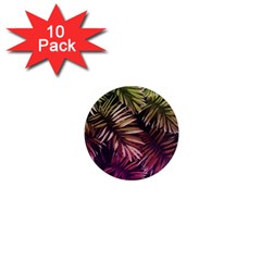 Purple Leaves 1  Mini Magnet (10 Pack)  by goljakoff