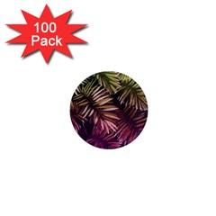 Purple Leaves 1  Mini Magnets (100 Pack)  by goljakoff