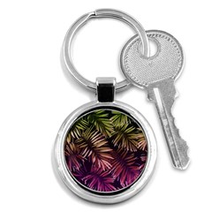 Purple Leaves Key Chain (round) by goljakoff