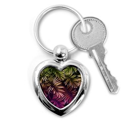 Purple Leaves Key Chain (heart) by goljakoff