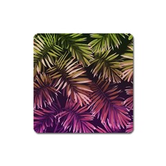 Purple Leaves Square Magnet by goljakoff