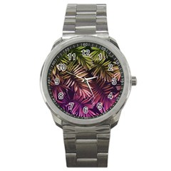 Purple Leaves Sport Metal Watch by goljakoff