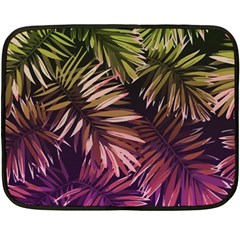 Purple Leaves Double Sided Fleece Blanket (mini)  by goljakoff