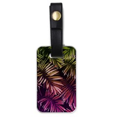 Purple Leaves Luggage Tag (one Side) by goljakoff