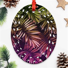 Purple Leaves Ornament (oval Filigree) by goljakoff