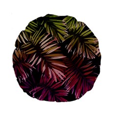 Purple Leaves Standard 15  Premium Round Cushions by goljakoff