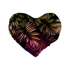 Purple Leaves Standard 16  Premium Heart Shape Cushions by goljakoff