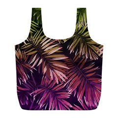 Purple Leaves Full Print Recycle Bag (l) by goljakoff