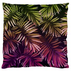 Purple Leaves Large Flano Cushion Case (one Side) by goljakoff