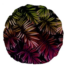 Purple Leaves Large 18  Premium Flano Round Cushions by goljakoff