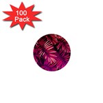 Pink leaves 1  Mini Magnets (100 pack)  Front