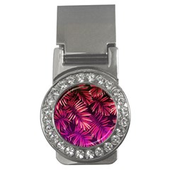 Pink Leaves Money Clips (cz)  by goljakoff