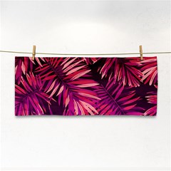 Pink Leaves Hand Towel by goljakoff